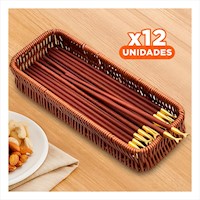 Pack12 Unidad Organizadora Tejida Multiuso Rectangular Marron para Espacios del Hogar